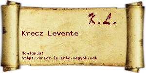 Krecz Levente névjegykártya